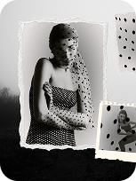 Black-and-white torn-paper portrait template