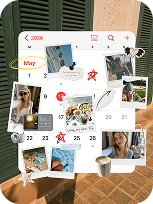 Calendar journal collage template